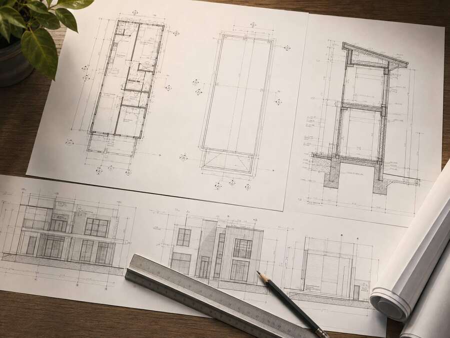 A construction plan set