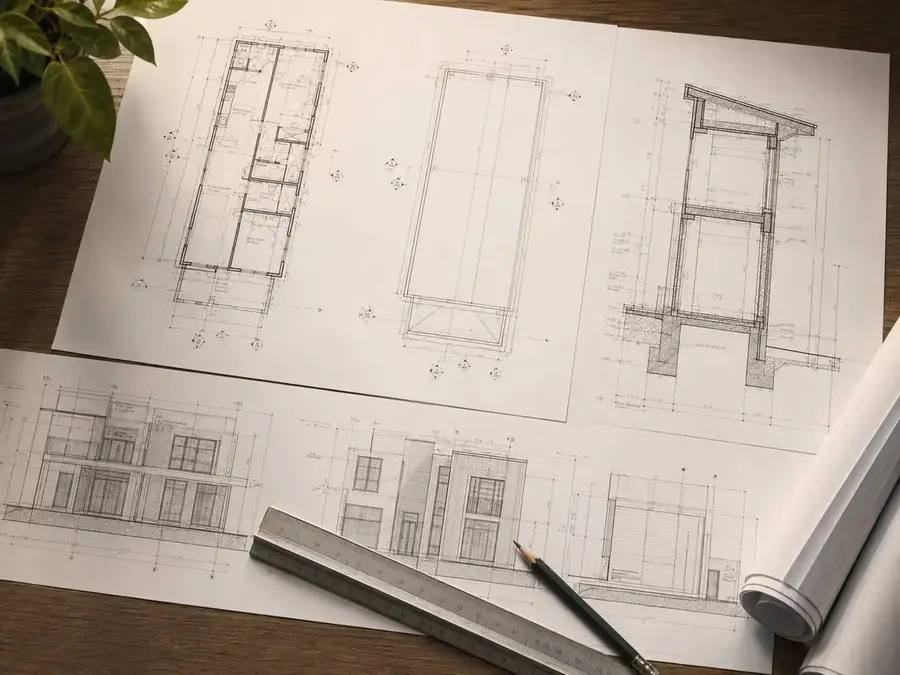 A construction plan set