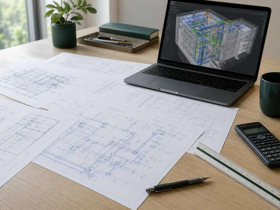In-house engineering drawings and calculations